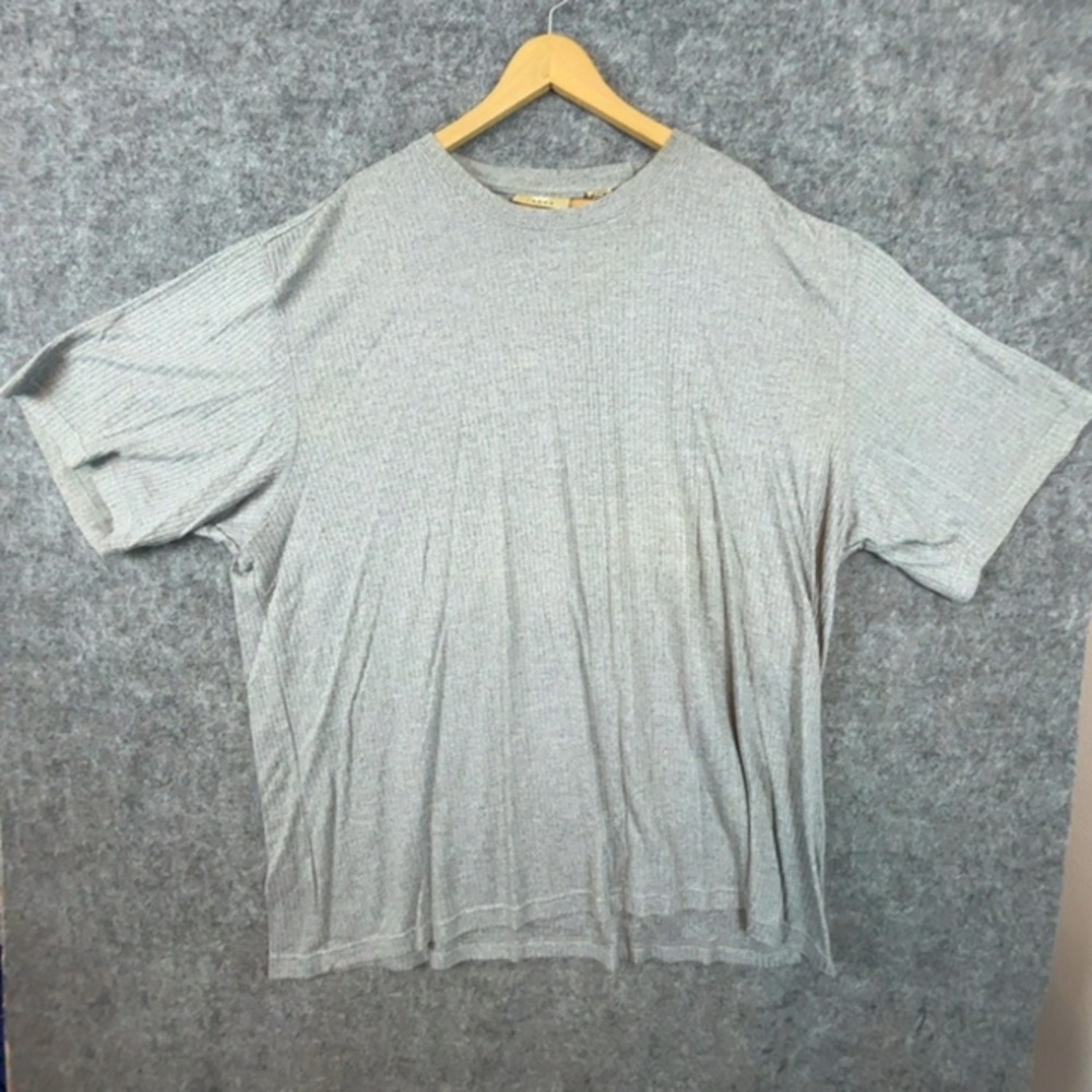 Natural Issue T-Shirt Men 3XLT Gray Ribbed Knit Rayon Short Sleeve Crew Neck